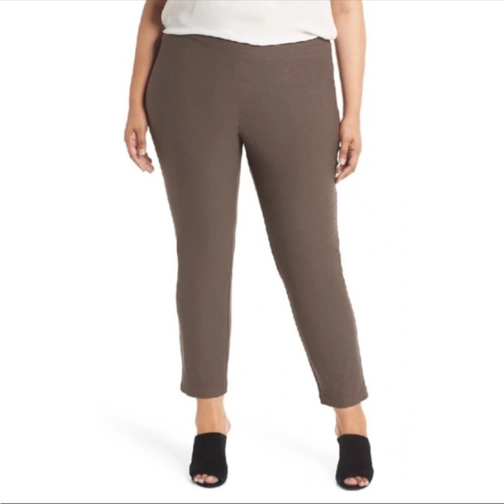 Eileen Fisher Pants Womens Large Pull On Cotton Stretch Slim Ankle Capsule